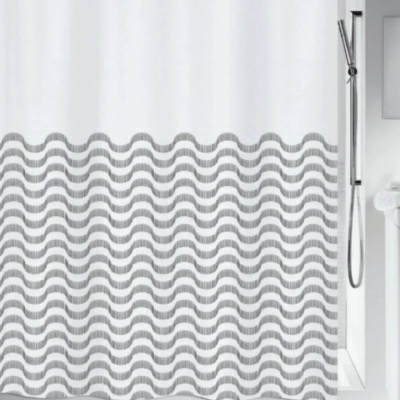 Полноразмерное изображение Штора для ванной комнаты Spirella Vagues 180х200см