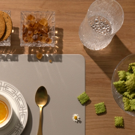 5 Салфетка сервировочная Zapel Eco Leather light grey фото 4